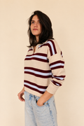 Sweater crema a rayas